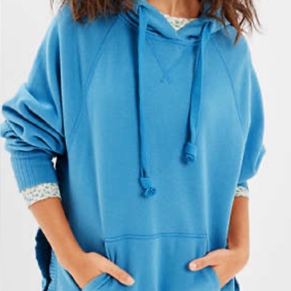 American Eagle Outfitters Tops - American Eagle Oversized Baby Blue Hoodie Size XS
